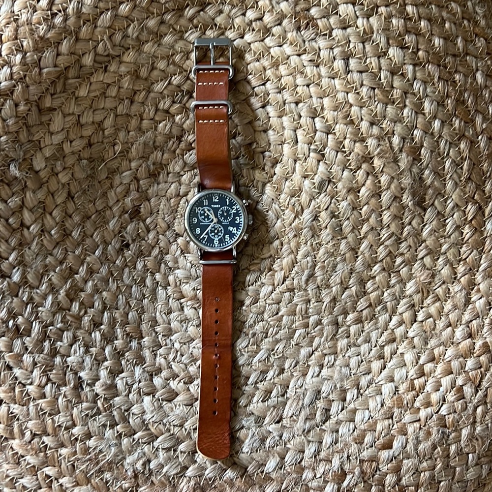 Timex Brown Leather Strap Watch